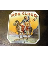 vintage 1920s RED CLOUD cigar box label, native American interst - £9.84 GBP