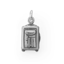 925 Sterling Silver 3D Rolling Suitcase Charm New Travel Bag Pendant Gift - £47.00 GBP