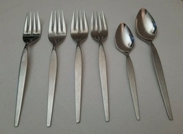 Oneida Community Stainless ~ Satinique ~ MCM Older Style ~ Spoons &amp; Salad Forks - £13.71 GBP