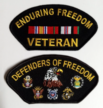 Enduring Freedom Veteran Defenders Military Embroidered Patch Lot (Qty 2) NEW - £7.50 GBP