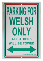 Wales - 12" x 18" Plastic Parking Sign - $7.14