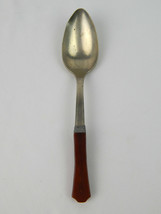 Vintage Amber Bakelte Celluloid Handle Teaspoon 6&quot; Silverplate - £6.30 GBP