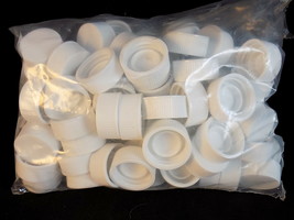 21mm LID TOPS SET of 50 WHITE PLASTIC SCREW ON for jar or bottle DOUBLE ... - $9.89