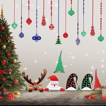 8 Sheets Christmas Wall Decals Stickers Xmas Window Decals Peeking Gnomes Reinde - £23.42 GBP