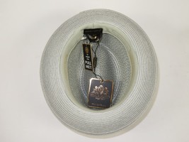 Men's BRUNO CAPELO Stingy Brim Fedora Braid Straw Hat Santa Cruz SC617 Silver image 6