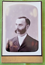 Vintage Photograph Cabinet Card Handsome Man Urlin&#39;s Art Gallery Columbu... - £7.75 GBP