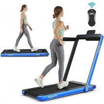 2-in-1 Electric Motorized Health and Fitness Folding Treadmill with Dual Displa - £368.38 GBP