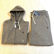 Polo Ralph Lauren Full-Zip Fleece Sweatsuit Ash Grey Heather Black Pony ... - $250.59