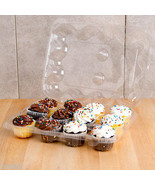 12 Compartment 100 Case Hinged High Dome Clear Plastic Cupcake Container... - £118.51 GBP