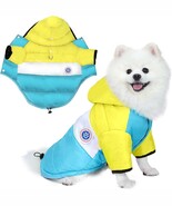 Anywags Pet Clothes Yellow Blue Warm Cotton Coat with Arms Sleeves and H... - €22,09 EUR+