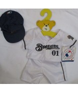 Build A Bear Workshop Wisconsin Brewers Baseball Outfit &amp; Hat NEW - $24.74