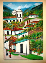 Vintage Hand Painted Acrylic Canvas Honduras Painting Roatan Koky - £240.57 GBP