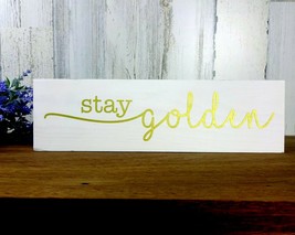 Stay Golden Mini Rustic Wood Farmhouse Sign - £6.71 GBP