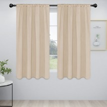 Easy-Going Rod Pocket Blackout Curtains For The Bedroom, Room Darkening, Beige). - £29.88 GBP