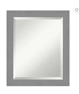 Amanti Art Brushed Nickel Framed Bathroom Vanity Mirror, Size 40x30 - £168.06 GBP