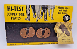 Vintage HI -TEST Coppertone Shoe Plates Heel and Toe one set size 0 CARD... - $17.37