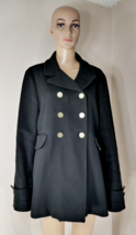 Gap Black Swing Peacoat Double Breasted Gold Buttons Coat Womens Extra L... - $59.99
