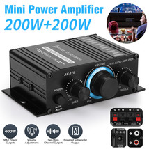 400W Hifi Power Amplifier 2 Channel 12V Stereo Home Fm Audio Amp Car Receiver Us - £22.11 GBP
