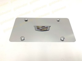3D Cadillac Crest LOGO Emblem Badge Silver Aluminum Chrome Metal Vanity Plate - £23.36 GBP