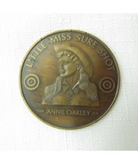 Vintage 1971 Annie Oakley Little Miss Sure Shot Bronze Art Medal 1.5 inc... - £78.75 GBP