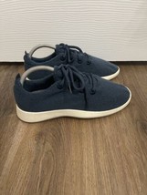 Allbirds Women&#39;s Wool Tree Runners Shoes Size 9 Navy Blue And Cream Lace Up - £12.44 GBP