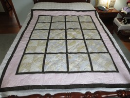 Handmade 20- Window Pane TIED Cotton PATCHWORK THROW or COVER QUILT - 54... - $38.61