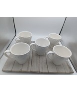 Pier 1 Solis White Coffee Tea Mugs Beaded Replacement Set Of 5 - £23.56 GBP