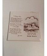 Vintage Trivet Ceramic Accent Tile Guelph Ontario John MrCrae Flanders F... - $16.91 CAD