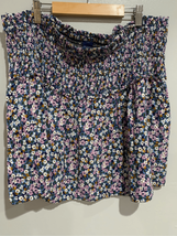 Arizona Jeans Floral Mini Skirt--Blue/Purple Shirred BOHO Womens EUC PLU... - $15.05