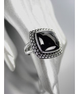 CLASSIC Brighton Bay Silver Balinese Weave Cable Filigree Black Onyx Squ... - £21.57 GBP