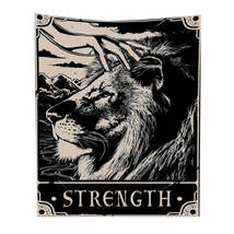 Anyhouz Tapestry Black Lion Strength 150X100 cm Tarot Card Psychedelic Scene Art - £23.09 GBP