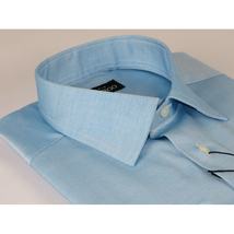 Men Mondego 100% Soft Cotton Dress Classic shirt Long Sleeves sn400 Solid Blue image 3