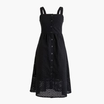 NWT J.Crew Classic Button-Front Midi Sundress in Contrast Embroidered Eyelet 8 - £48.34 GBP