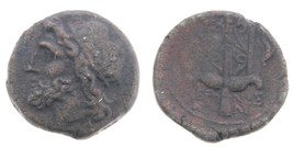 275-215 BC Syracuse Sicilia AE20 Moneda Hieron II Poseidon Trident Delfines - £143.72 GBP