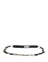 Dolce &amp; Gabbana Black Leather Silver Chain Bag Accessory Shoulder Strap ... - $1,261.99