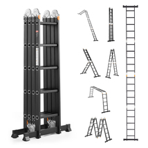 VEVOR Multi-Purpose Folding Ladder, 19ft Height Heavy Duty Adjustable La... - $147.99