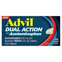 Advil Dual Action Pain Relievers Coated Caplets, 125Mg Ibuprofen and 250Mg - $18.99