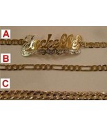 Personalized 14K gold overly any Name id Bracelet /GIFT/ name bracelet /a2 - $29.99