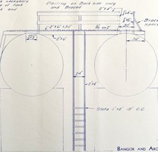 1948 Railroad Bangor Aroostook Car Oil Tank Cat Walk Blueprint C5 Train DWDD15 - £130.31 GBP