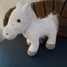 Battat White Stuffed Animal Plush Pony Horse With Gray Hocks 9&quot; x 11&quot; - £5.58 GBP