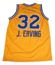 J. Erving Custom Roosevelt High School Basketball Jersey Sewn Yellow Any Size image 5