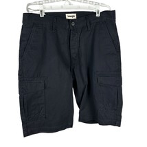 Wrangler Mens Cargo Shorts Size 36 Black Cotton Comfortable &amp; Durable - $18.50