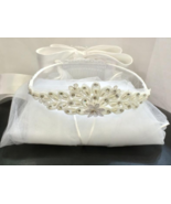 First Communion Bridal Pageant Flower Girl Tiara Crown White Veil Weddin... - $570.99 MXN