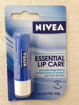 (4) NIVEA Essential Lip Care Long Lasting Moisturization 4.8g. Made in G... - £7.96 GBP