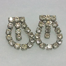 Vintage Clear Rhinestone Screw-back Loop Earrings - £5.18 GBP