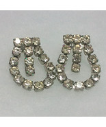 Vintage Clear Rhinestone Screw-back Loop Earrings - £5.06 GBP