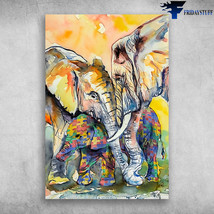 Elephant Family Paintings Elephant Family Art Autism Awareness - £12.50 GBP