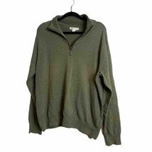 Onward Reserve Men&#39;s 1/4 Zip Pullover Sweater Olive Green Cotton Size Medium - £21.57 GBP