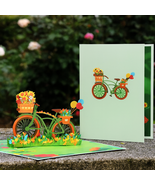 Floral bike pop-up greeting card 15cm x 20cm UK sales only - $10.00