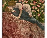 Couple Kissing on Rock Find Recollections Happy Days 1913 Romance DB Pos... - $6.88
